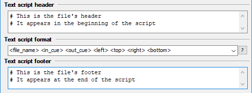 Custom Script Export options