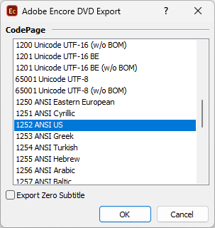  Export Configuration