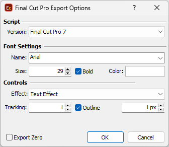  Final Cut Pro 7 export options