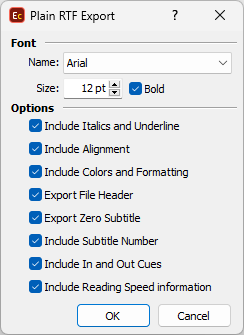  Export RTF Configuration