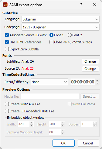  SAMI Export Configuration