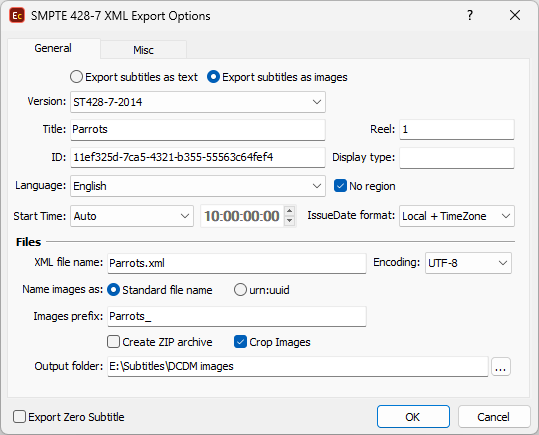  DCMD SMPTE 428 Export Configuration- General