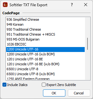  Export Configuration