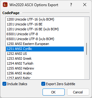  Export Configuration