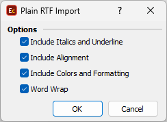  Import RTF Configuration