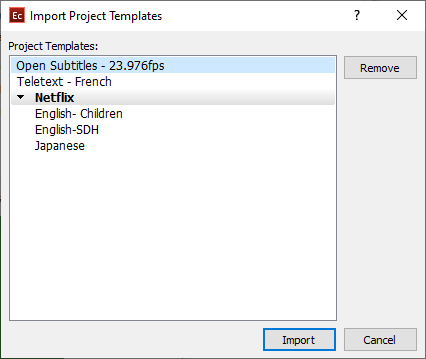  Import Project Templates