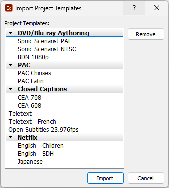  Import Project Templates