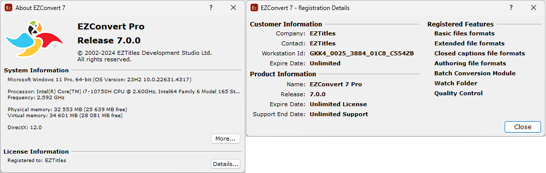  EZConvert About Dialog