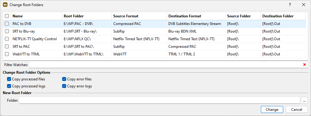  Change Root Folders