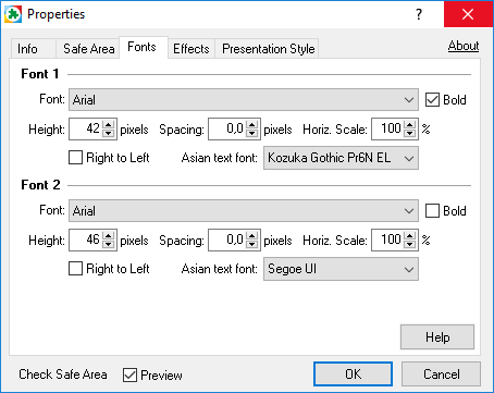  Properties – Fonts 