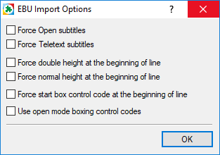  EBU Import Options 