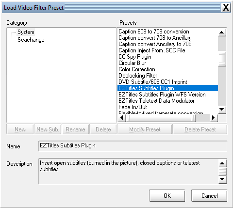  EZTitles Subtitles Plugin filter 