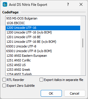  Export Configuration