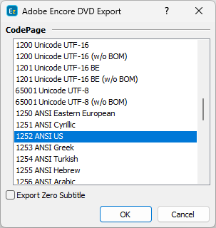  Export Configuration