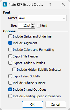  Export RTF Configuration