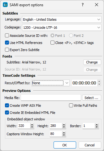  SAMI Export Configuration