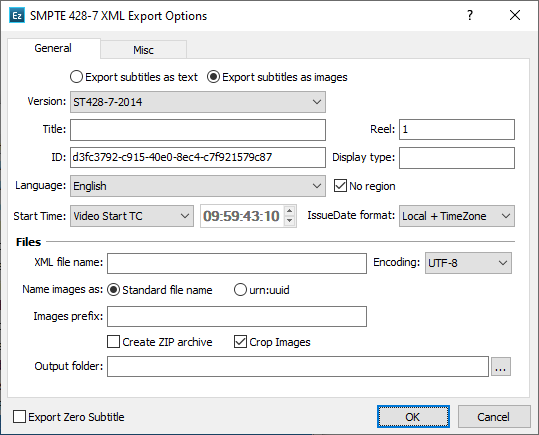  DCMD SMPTE 428 Export Configuration - General