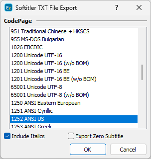  Export Configuration