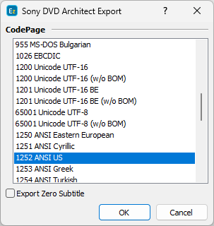  Export Configuration