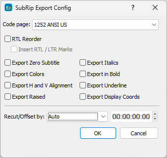  SRT Export Config