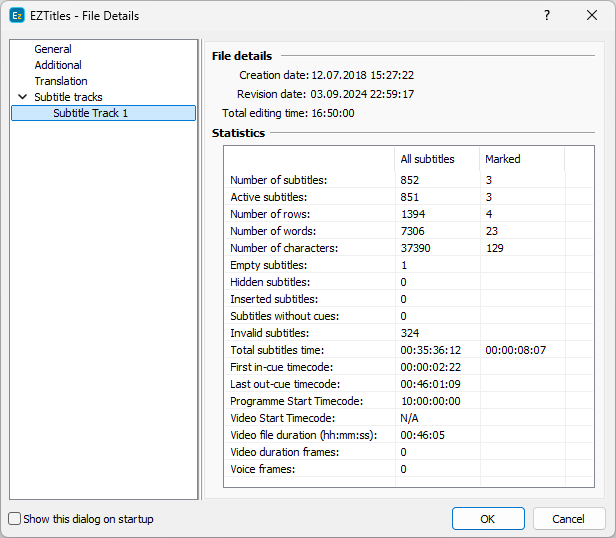  File Details – Statistics Tab 