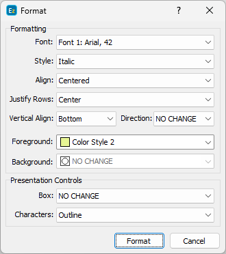  Right-click Format