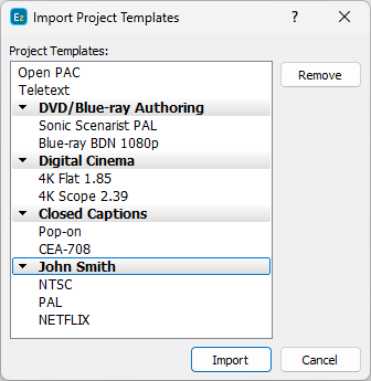  Import Project Templates