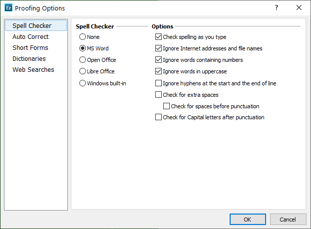 Spell Check Options