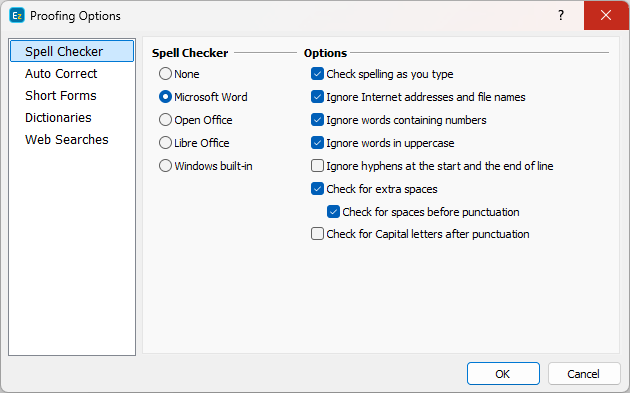  Spell Check Options